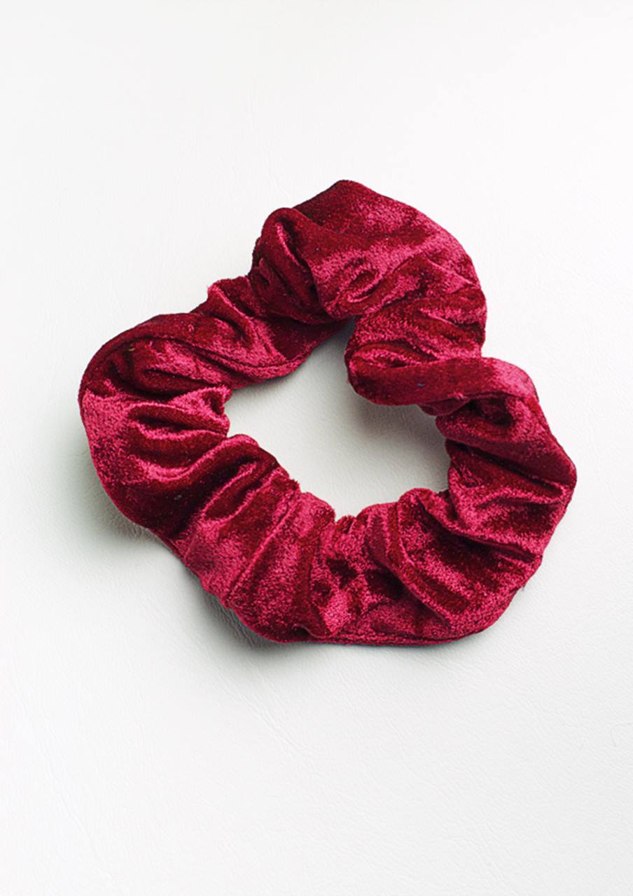 Schrunchie crushed velvet bordeaux