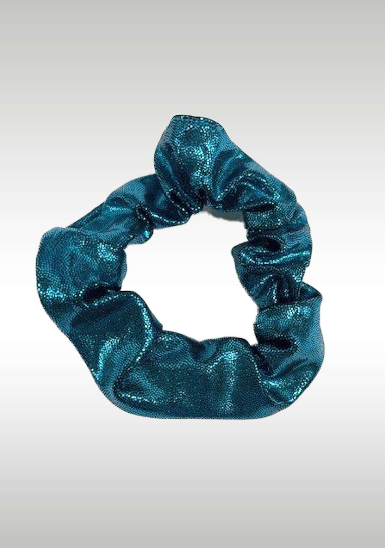 scrunchie ocean green wetlook with green undergrowth.