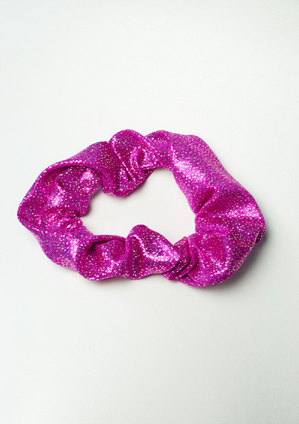 Schrunchie pink-silver wetlook