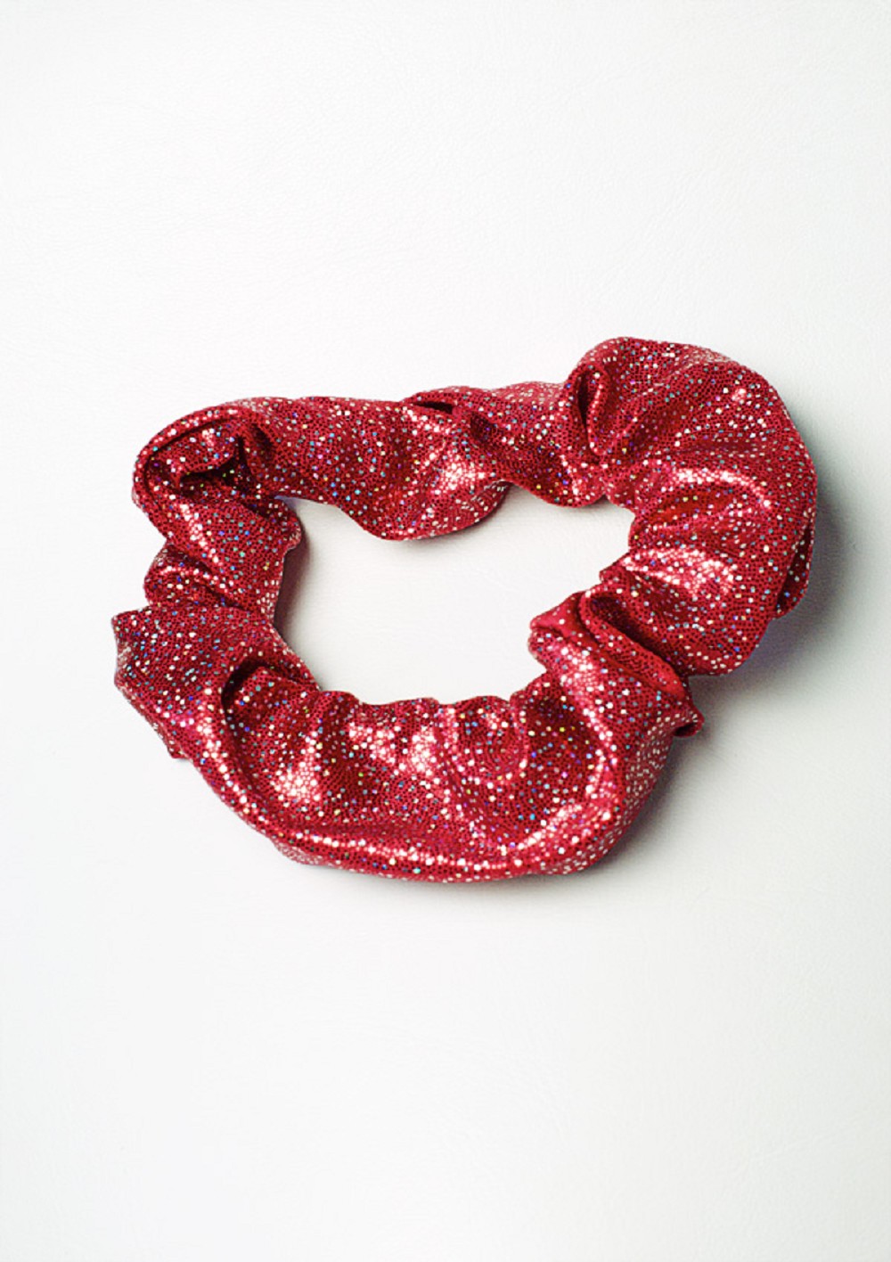Schrunchie rot-silver wetlook