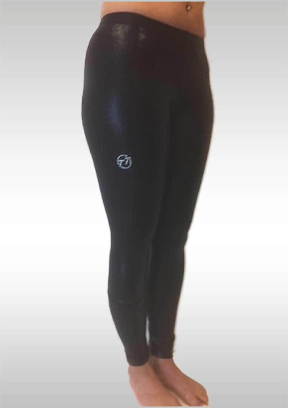 Turn leggings ankle-length black wetlook w753zw
