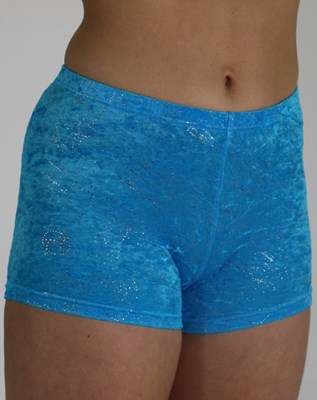 Hotpants turquoise glitter velvet 758188