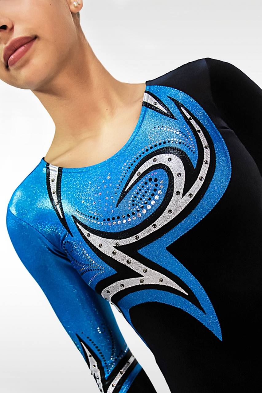 Leotard V687 black/ turchese