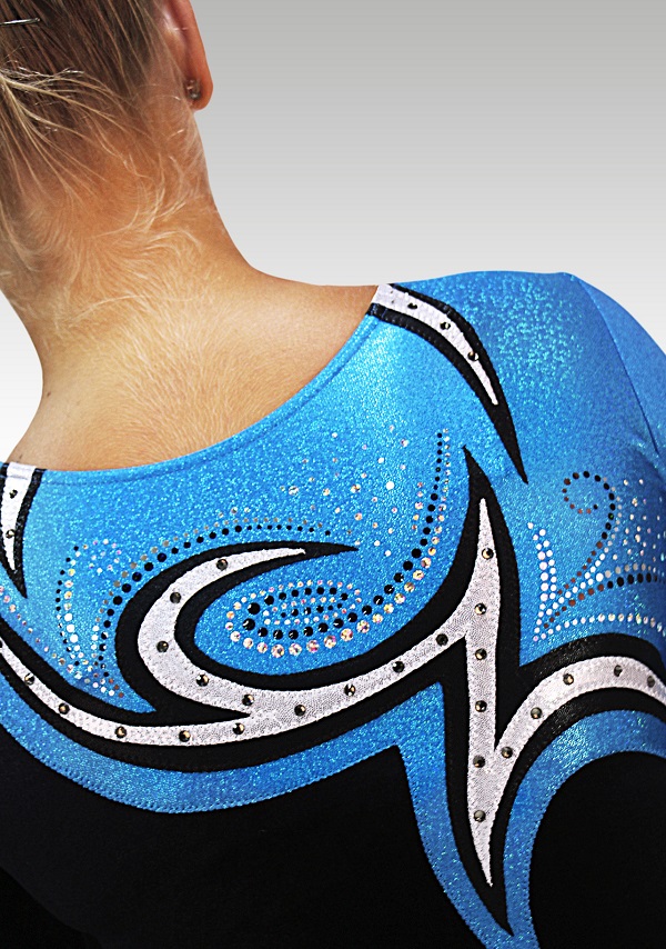 Leotard V687 black/ turchese