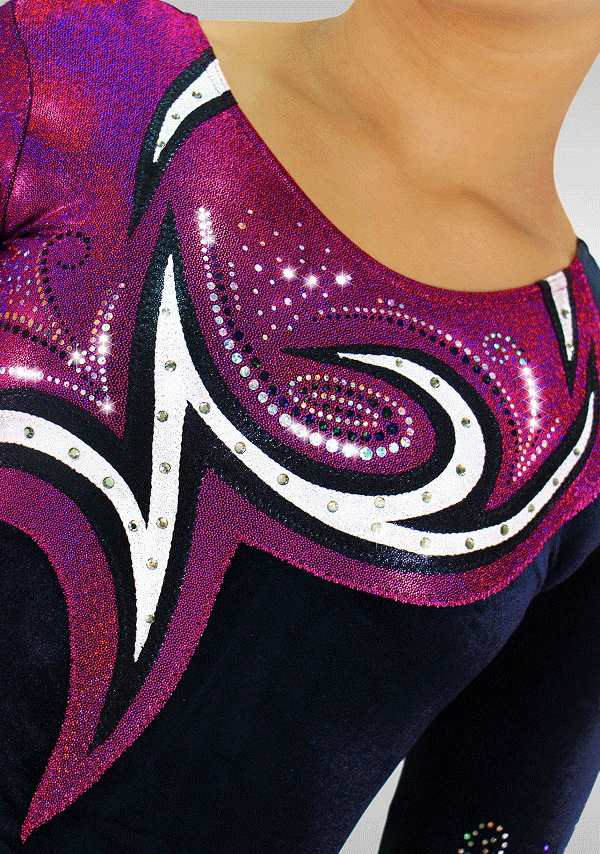 Leotard V688 black / turquoise