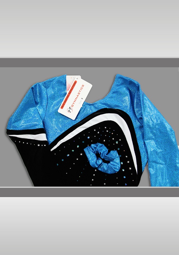 Leotard K783 black turquoise