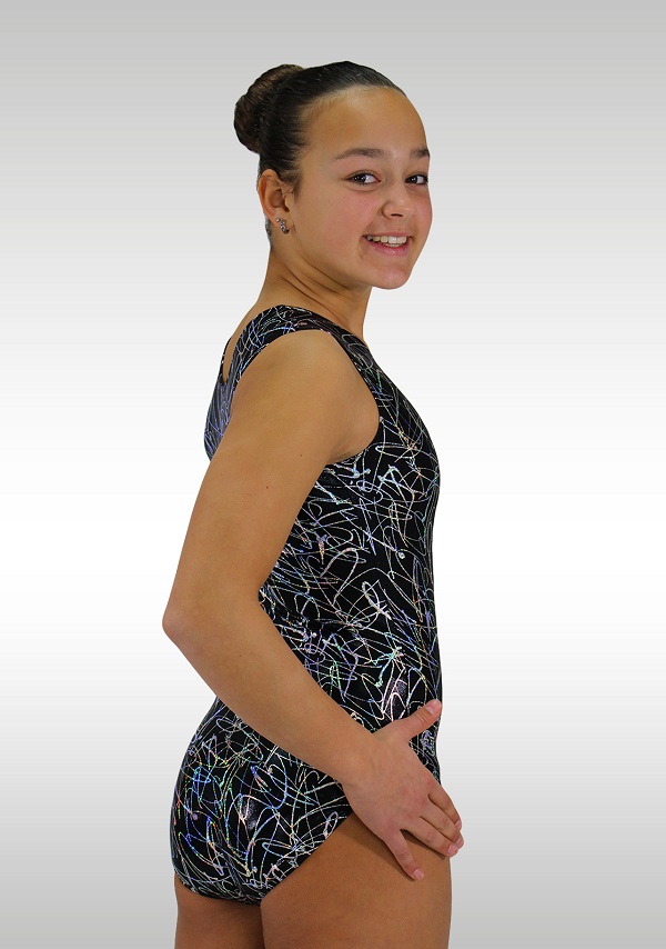 Leotard V738 black / silver glitter