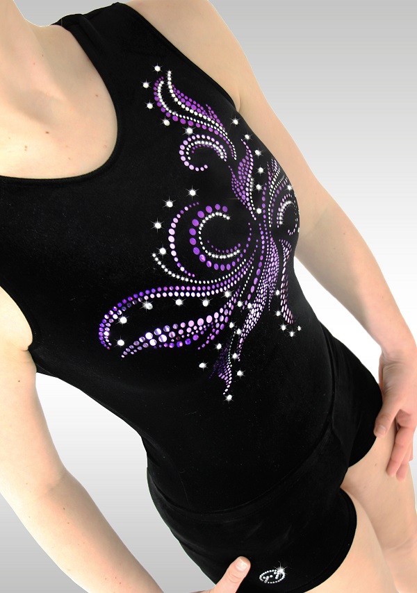 Leotard K734 velvet glitter